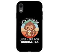 Vintage Cute Monkey Don't Mind Me Just Here for Bubble Tea Coque pour iPhone XR