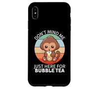 Vintage Cute Monkey Don't Mind Me Just Here for Bubble Tea Coque pour iPhone XS Max