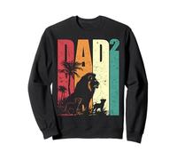 Vintage Dad Squared Lion Dad avec deux oursons Fête des Pères Sweatshirt