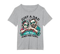 Vintage Daddy and Daughter - Just A Dad and His Girl T-Shirt, Femme Grandes Tailles, Gris Chiné, 1X