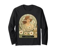 Vintage Daisy Flourish Art Nouveau Manche Longue