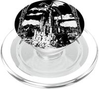 Vintage Dark Fantasy Gothique Château Dragon Cool Mythe PopSockets PopGrip pour MagSafe