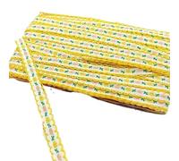 Vintage Décoration rétro, ruban de fleurs, Motif de dentelle brodé for les projets de couture et de bricolage, utilisation dans les créations faites à la main.(White+yellow)