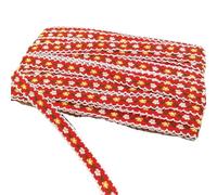 Vintage Décoration rétro, ruban de fleurs, Motif de dentelle brodé for les projets de couture et de bricolage, utilisation dans les créations faites à la main.(Red)