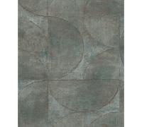 Vintage Deluxe Papier peint Graphic Circle Look Gris et marron