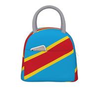 Vintage Democratic Republic of the Congo Drapeau Grande Sac Isotherme Repas Boîte À Déjeuner Glacière Enfants Réutilisable Tote Unisexe Bandoulière Isolée Pique-Nique Travail École Camping