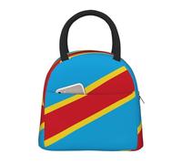 Vintage Democratic Republic of the Congo Drapeau Grande Sac Isotherme Repas Boîte À Déjeuner Glacière Enfants Réutilisable Tote Unisexe Bandoulière Isolée Pique-Nique Travail École Camping