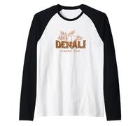 Vintage Denali National Park Alaska Randonnée Camping Souvenir Manche Raglan