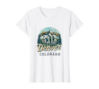 Vintage Denver Colorado Sunset Skyline Cityscape Retro T-Shirt Graphique avec Valeur