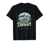 Vintage Denver Colorado Sunset Skyline Cityscape Retro T-Shirt Graphique avec Valeur