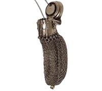Vintage Design English Coin Purse, 1920s Metal Coin Holder, Twist Lid Coin Pouch, Chain Mail Coin Purse for Coin, Change Purse, Retro Travel Holder, Outdoor, Event, Home, Parties, Single Attribute,