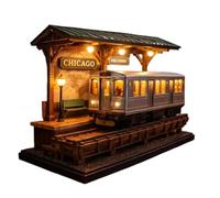 Vintage Desk Lamp - Train Shape Decorative Light, Retro Design with Warm Ambient Glow for Indoor Use Resin Nightstand Lamp for Home Office Study Desk Bookshelf Bedroom Living Room 3.94 inches