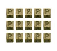 Vintage D'espacement Lettre P en Alliage 100 Pièces | Accessoire de Bijoux, Modèle Carré à Grand Trou, Lot, Art Craft et Fabrication