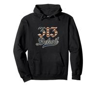 Vintage Detroit 313 Code régional Drapeau Américain Vieux Anglais D Sweat à Capuche
