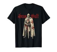 Vintage Deus Vult Templier Croisade Chevalier T-Shirt