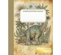 Vintage Dinosaur Composition Book: Paleontology Journal for School, Writing, and History Classes - College Ruled
