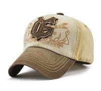 Vintage Distressed Casquette Snapback Hommes Trucker Hat Sport Baseball Cap (Beige)