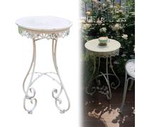 Vintage Distressed Iron Round Coffee Table, Outdoor Bistro Side Table