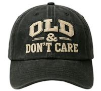Vintage Distressed Old & Don’t Care Cap, Old and Don’t Care Hat Old Club Casquette De Membre À Vie(Black)