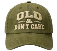 Vintage Distressed Old & Don’t Care Cap, Old and Don’t Care Hat Old Club Casquette De Membre À Vie(Green)