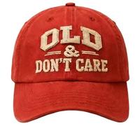 Vintage Distressed Old & Don’t Care Cap, Old and Don’t Care Hat Old Club Casquette De Membre À Vie(Red)