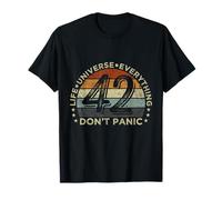 Vintage Don't Panic Life The Universe And Everything 42 T-Shirt