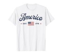 Vintage Drapeau Américain USA États-Unis 4 Juillet Patriote T-Shirt