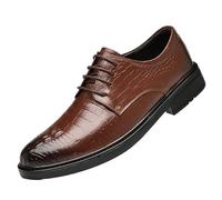 Vintage Dress Formal Shoes for Men Faux Leather Lace-up Round Toe Classic Non Slip Anti-Slip Casual Business Party Wedding(Brown,44.5 EU)
