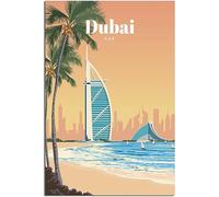 Vintage Dubai Rétro Mur Art Toile Affiche Art Imprimer Accueil Décoration Chambre Décoration Sans cadre 40x60cm