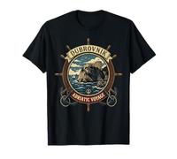 Vintage Dubrovnik Adriatic Voyage Nautical Anchor Ship Wheel T-Shirt