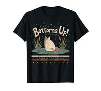 Vintage Duck Hunting Marsh Humour Bottoms Up T-Shirt Graphique avec Valeur