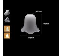 Vintage E27 Frost White Glass Shade Replacement with 4.2cm Opening, Frosted 42mm Hole Bell Shaped Lampshade for Pendant Lighting(24 D17.8cm)