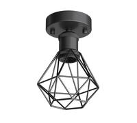 Vintage E27 plafonnier RETRA noir abat-jour cage