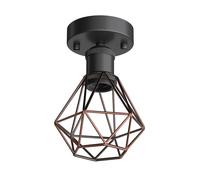 Vintage E27 plafonnier RETRA noir abat-jour cage bronze