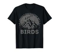 Vintage Easily Distracted By Birds Funny Birder Bird Lover T-Shirt