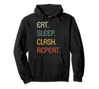 Vintage Eat Sleep Clash Repeat Repeat Gaming Cadeau Sweat à Capuche