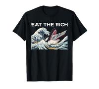 Vintage Eat The Rich Ukiyo-e Kanagawa Wave Ocean Lovers T-Shirt