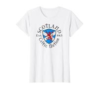 Vintage Ecosse Celtic Nation Est. 843 T-Shirt Graphique avec Valeur, Femme, Blanc, M