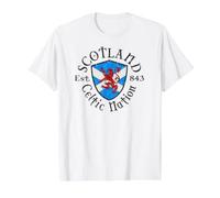 Vintage Ecosse Celtic Nation Est. 843 T-Shirt Graphique avec Valeur, Homme, Blanc, S