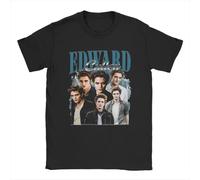Vintage Edward Cullen Retro 90 Homage Twilight Fun Cotton Tees Robert Pattinson T Shirts Black L