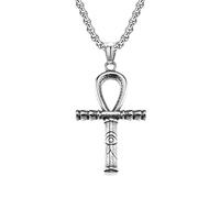 Vintage égyptien Anubis oeil d’Horus collier et pendentif en acier inoxydable Dominic Toretto Croix collier bijoux Mens chaîne