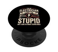Vintage Electrician Humour Graphic Fix What Stupid Does PopSockets PopGrip Adhésif