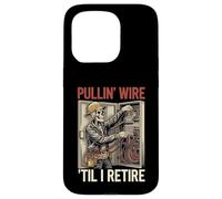 Vintage Electricien Crâne Pull Fil 'Til I Retire Coque pour iPhone 15 Pro