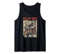 Vintage Electricien Crâne Pull Fil 'Til I Retire Débardeur
