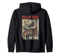 Vintage Electricien Crâne Pull Fil 'Til I Retire Sweat à Capuche