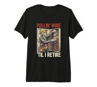 Vintage Electricien Crâne Pull Fil 'Til I Retire T-Shirt Haut de Gamme