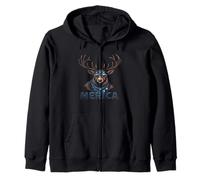 Vintage Elk 4 juillet Merica Sweat à Capuche