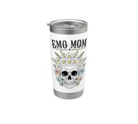 Vintage Emo Mom Floral Esthétique Gobelet isotherme en acier inoxydable double paroi