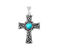 Vintage en Argent Rétro Nordic Viking Pendant Un Collier de Croix Celtique pour Hommes Irlandais