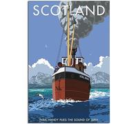 Vintage England Scotland Sound of Jura Art Imprimer Rétro Mur Art Toile Affiche Chambre Décoration Accueil Décoration Sans cadre 30x45cm